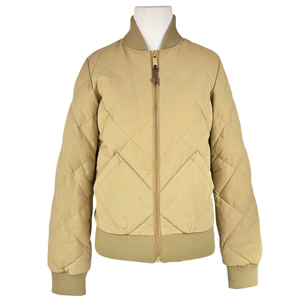 EDDIE BAUER Women's 1936 Skyliner Model Quilted Down Bomber Jacket Tan Size XS